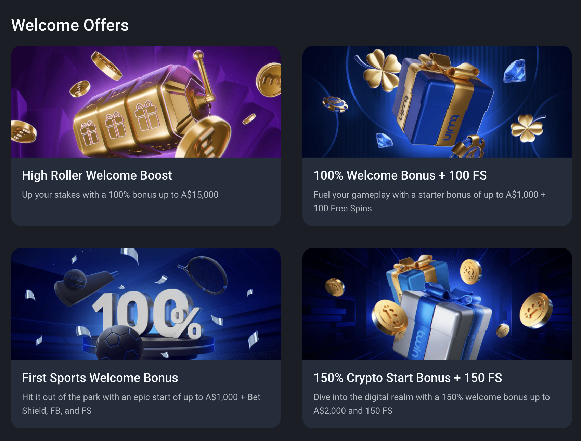 Twin Casino welcome bonuses page