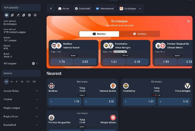 Twin sportsbook screen