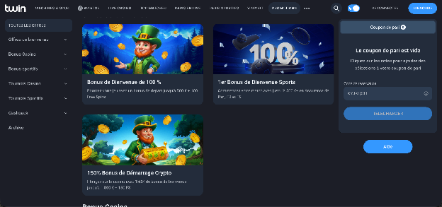 Bonus de bienvenue Twin Casino