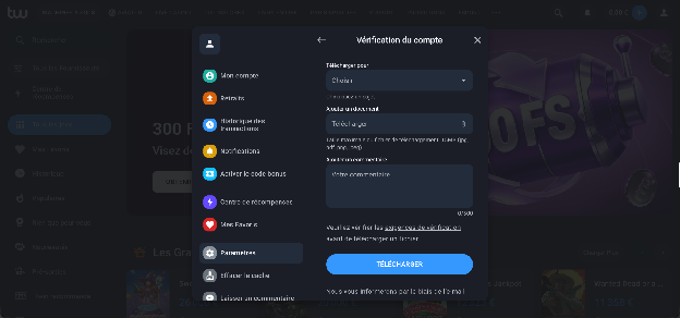 Sécurité du compte Twin Casino
