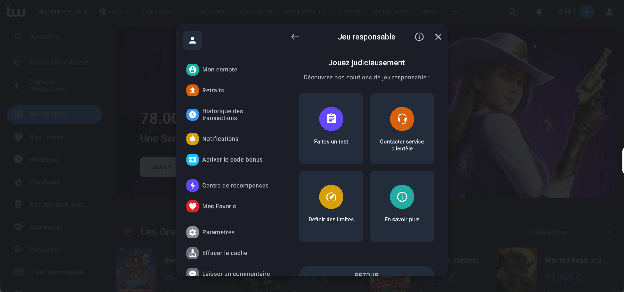 Outils de jeu responsable Twin Casino