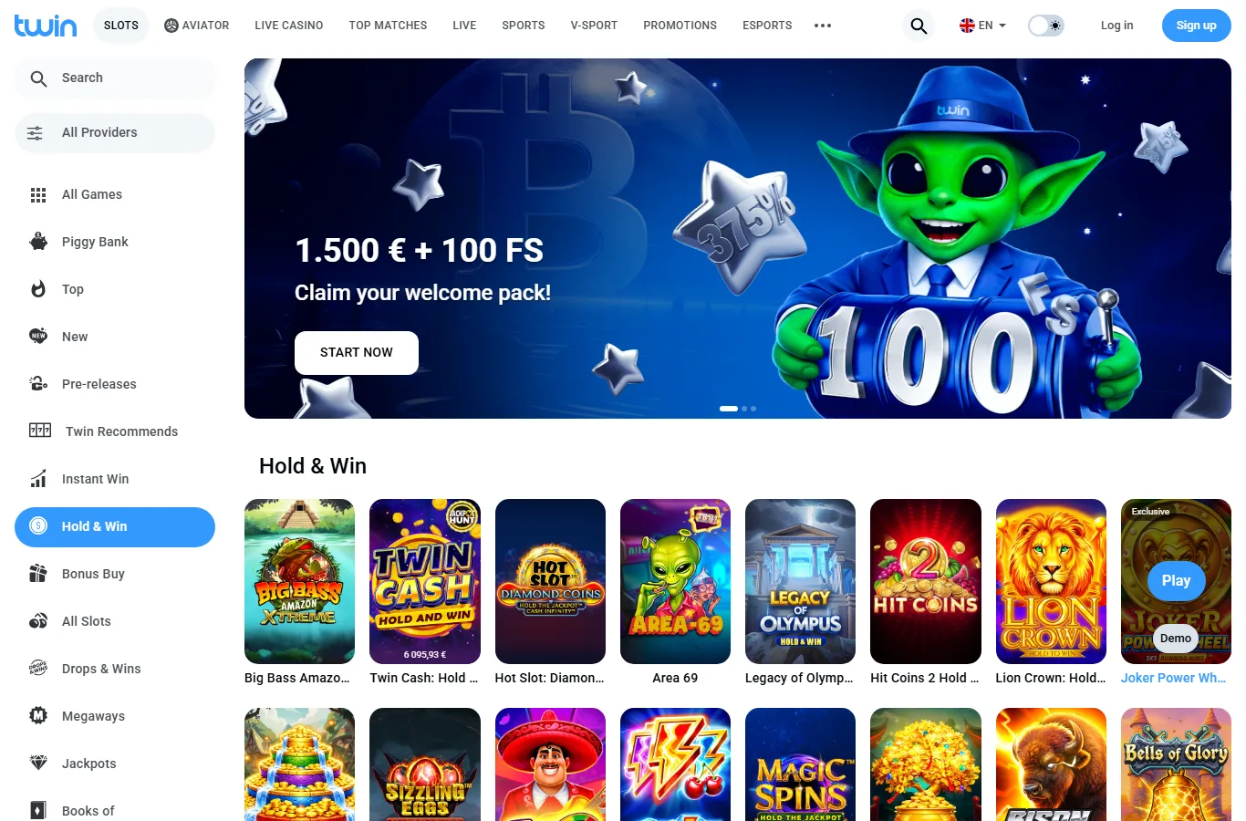 Игры Hold and Win в Twin Casino